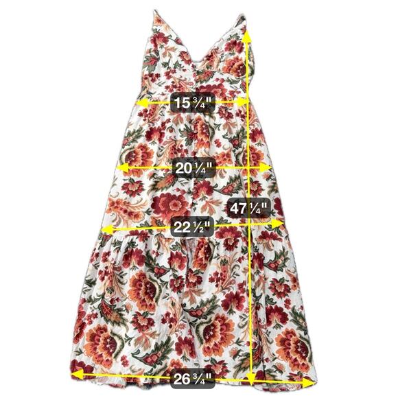 Abercrombie & Fitch Floral Button Front Slit Maxi Dress Sz M Petite Linen Blend - Picture 8 of 9